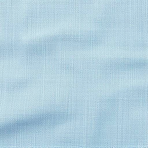 Close-up of a light blue linen fabric swatch with a natural, slightly wrinkled texture.
