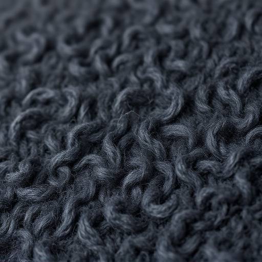 Close-up of a luxurious charcoal grey cashmere fabric swatch with a soft, fuzzy texture.