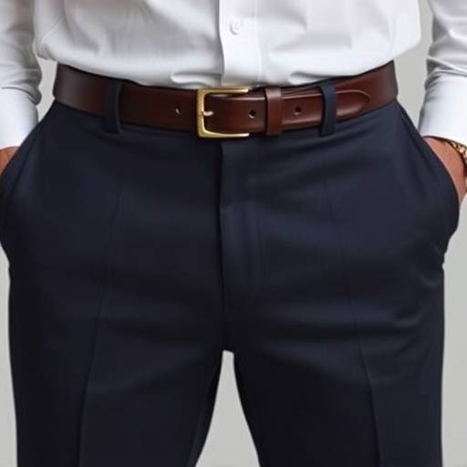 The expertly tailored drape of bespoke suit trousers, showcasing the perfect fit, clean lines, and attention to detail in the crease and hem.